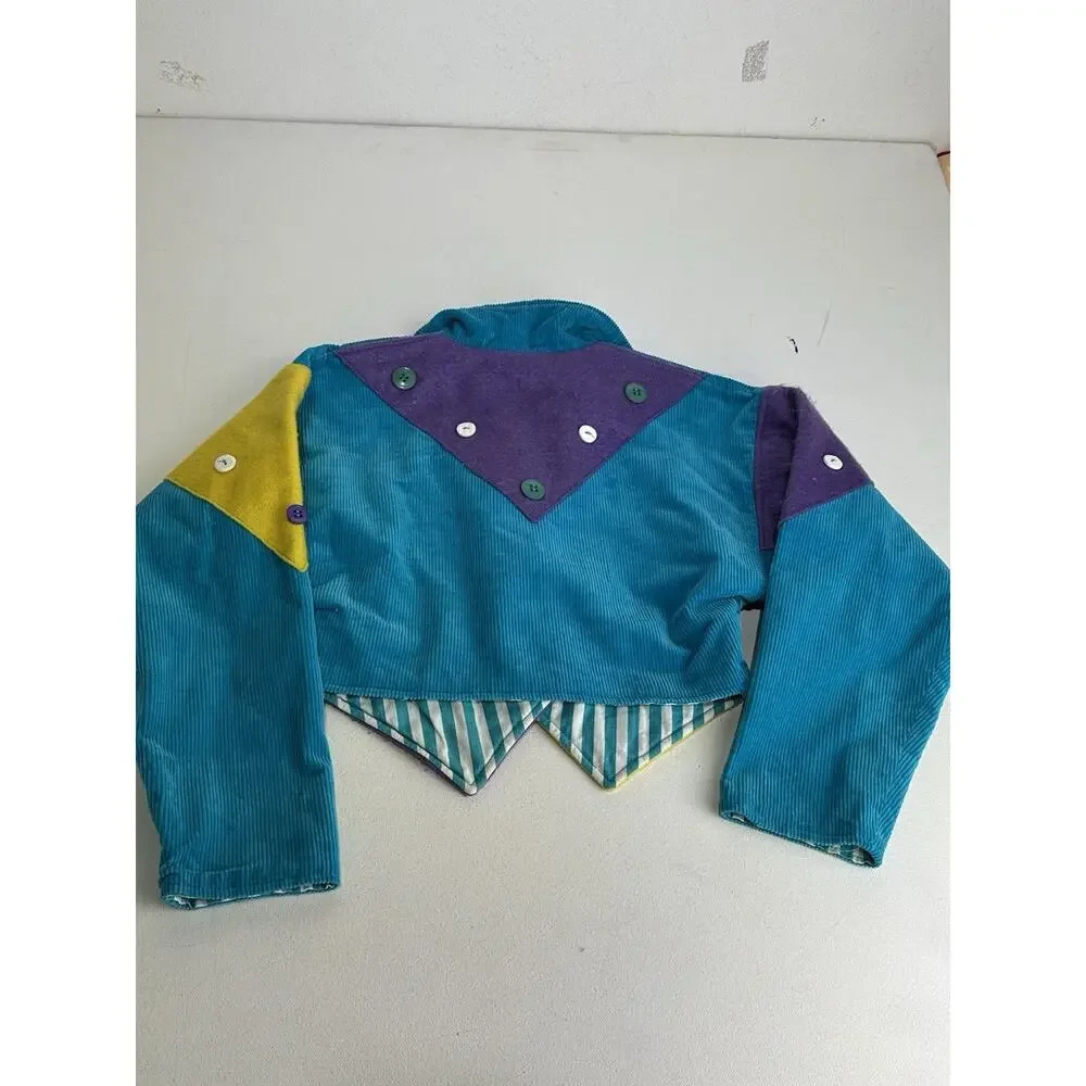Vintage Raggamuffins Originals Kids ColorBlock V-neck Collared Jacket Size 6